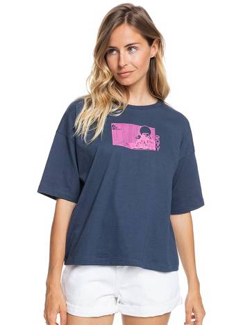 Women's Roxy Easy And Basic T-Shirt Indigo | NZ_LW9869