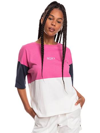 Women's Roxy Eceg T-Shirt Indigo pink | NZ_LW2029