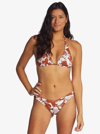 Women's Roxy Endless Swell Cheeky Bikinis brown flower | NZ_LW1554