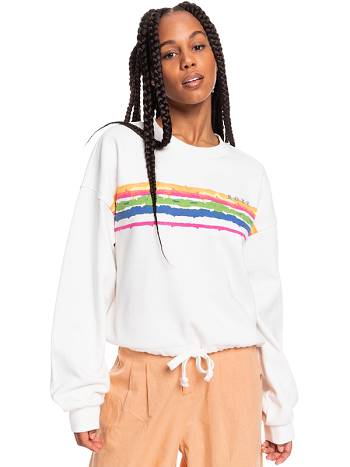 Women's Roxy Feeling Salty Fleece White | NZ_LW4479