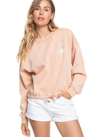 Women's Roxy Feeling Salty Fleece beige yellow | NZ_LW5143