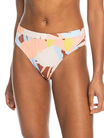 Women's Roxy Floraldelic The Shorey Printed Bikini Bottom Bikinis brown flower | NZ_LW1513