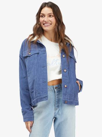 Women's Roxy Fortune Future Corduroy Jackets Blue | NZ_LW6307