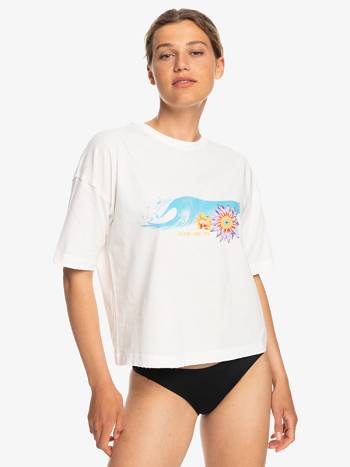 Women's Roxy G-Land Oversized T-Shirt White | NZ_LW2292