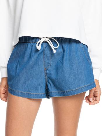 Women's Roxy Go To The Beach Denim Shorts Blue | NZ_LW8001