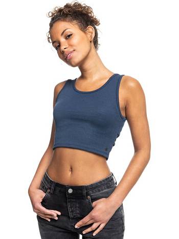 Women's Roxy Good Keepsake Fitted Essentials Indigo | NZ_LW8520