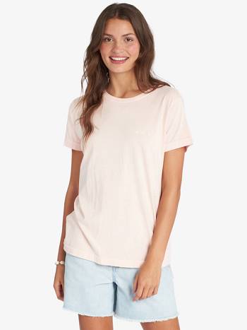 Women's Roxy Gradient Fade Boyfriend T-Shirt pink | NZ_LW2715