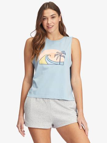 Women's Roxy Greatest Wave T-Shirt Blue | NZ_LW3827