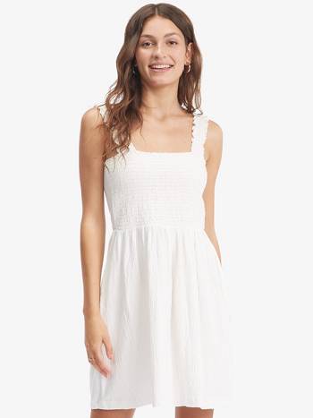 Women's Roxy Hanging 10 Off The Shoulder Mini Dress White | NZ_LW1187