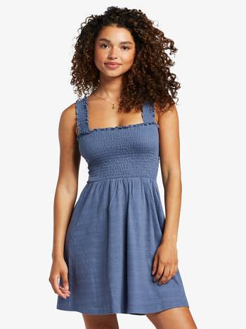 Women's Roxy Hanging 10 Off The Shoulder Mini Dress Blue | NZ_LW4793