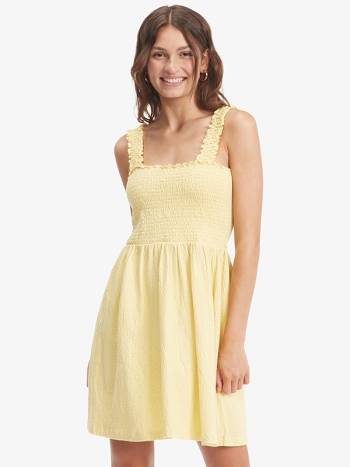 Women's Roxy Hanging 10 Off The Shoulder Mini Dress yellow | NZ_LW5793