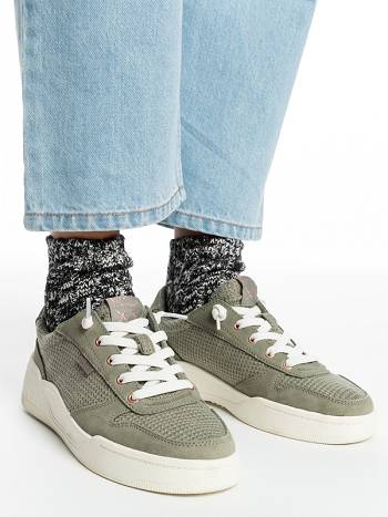 Women's Roxy Harper Lace-Up Sneakers Olive | NZ_LW6582