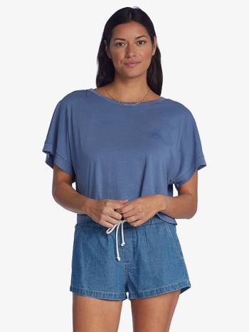 Women's Roxy Having Fun T-Shirt Blue | NZ_LW1673