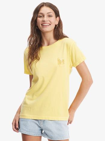 Women's Roxy Hawaiian Palms Boyfriend T-Shirt yellow | NZ_LW4460