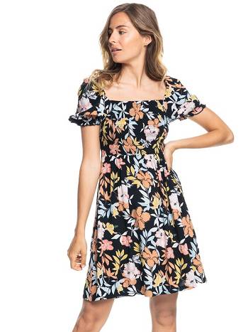 Women's Roxy Hello Petal Mini Dress Dark Grey | NZ_LW4486