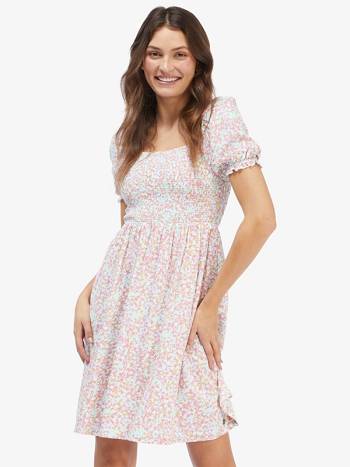 Women's Roxy Hello Petal Mini Dress pink flower | NZ_LW4255