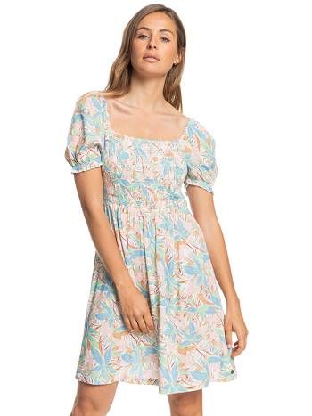 Women's Roxy Hello Petal Woven Mini Dress Blue White | NZ_LW3764