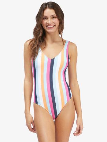 Women's Roxy Holiday Jungle One Pieces Blue Stripes | NZ_LW5574