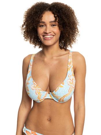 Women's Roxy Island In The Sun Underwired D-Cup Bikinis Blue | NZ_LW3968