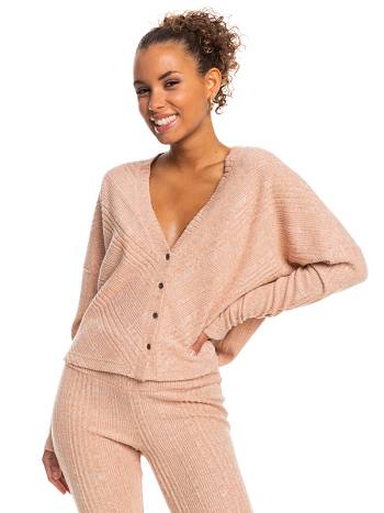 Women's Roxy Lazy Day Button Down Sweaters Brown | NZ_LW1324