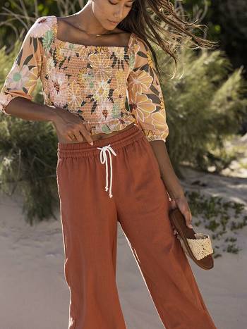 Women's Roxy Lekeitio Beach Pants Brown | NZ_LW5927