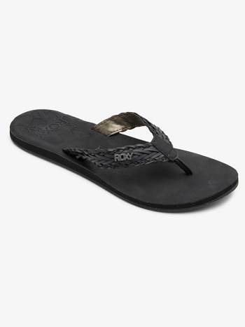 Women's Roxy Lili Flip Flops Black | NZ_LW2294