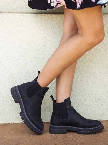 Women's Roxy Lorena Chelsea Slip-On Boots Black | NZ_LW7040