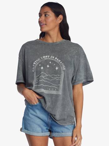 Women's Roxy Lost In Paradise Drop Shoulder T-Shirt grey | NZ_LW8067