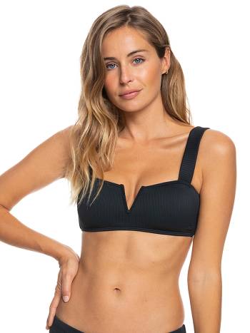 Women's Roxy Love The Coco V Bralette Bikinis Dark Grey | NZ_LW2112