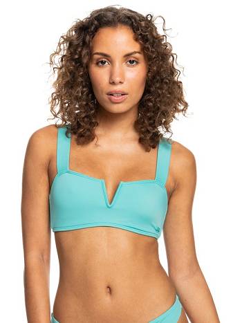 Women's Roxy Love The Coco V Bralette Bikini Tops Blue | NZ_LW9228