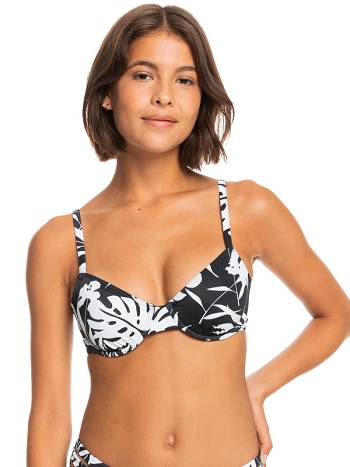 Women's Roxy Love The Muse Underwire Bra Bikinis Dark Grey flower | NZ_LW8398