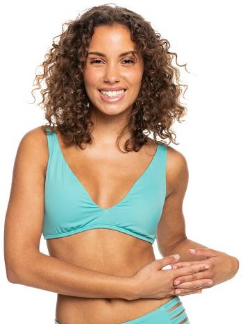 Women's Roxy Love The Oceana V Elongated Triangle Bikini Tops Blue | NZ_LW8284