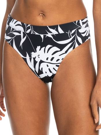 Women's Roxy Love The Shorey Mid-Waist Bikinis Dark Grey flower | NZ_LW6202