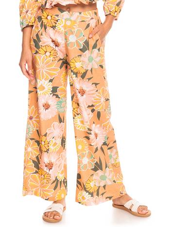 Women's Roxy Midnight Avenue Again Pants Yellow Flower | NZ_LW1699