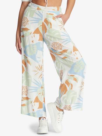 Women's Roxy Midnight Avenue Beach Pants green flower | NZ_LW7312