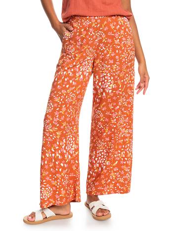 Women's Roxy Midnight Avenue Pants orange flower | NZ_LW6627