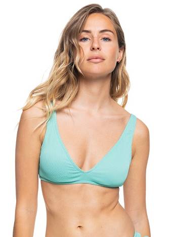 Women's Roxy Mind Of Freedom Elongated Triangle Bikini Tops green | NZ_LW1789