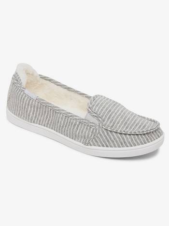 Women's Roxy Minnow Faux Fur-Lined Sneakers grey | NZ_LW1032