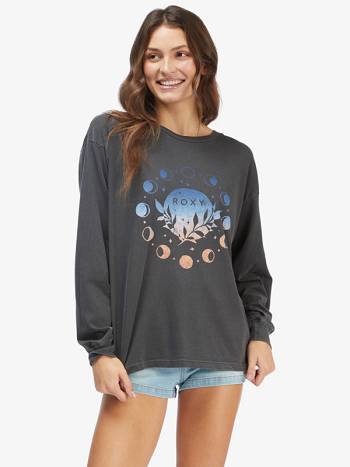 Women's Roxy Moon Stars Oversized Graphic T-Shirt Dark Grey | NZ_LW5227