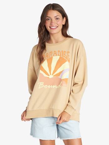 Women's Roxy Morning Hike Fleece beige yellow | NZ_LW6772