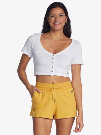 Women's Roxy Morning Run Shorts yellow | NZ_LW4308