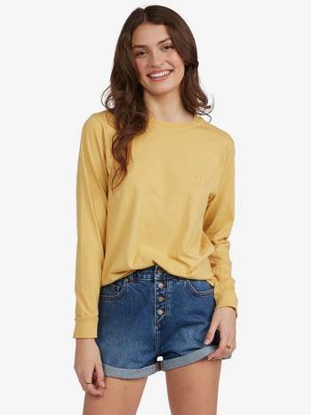 Women's Roxy Morning Walk T-Shirt yellow | NZ_LW9169