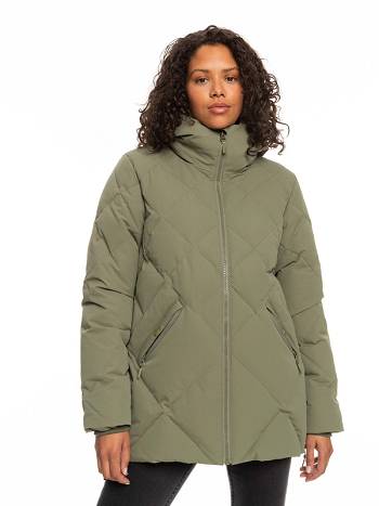 Women's Roxy Neeva Waterproof Jackets Deep Green | NZ_LW4108