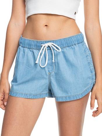 Women's Roxy New Impossible Denim Shorts Light blue | NZ_LW3376