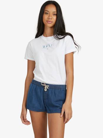 Women's Roxy New Impossible Lightweight Denim Shorts Blue | NZ_LW8826