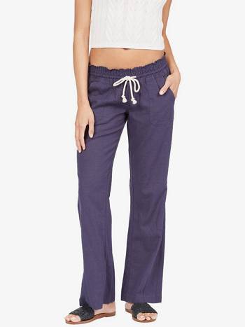 Women's Roxy Oceanside Flared Pants Indigo | NZ_LW1319