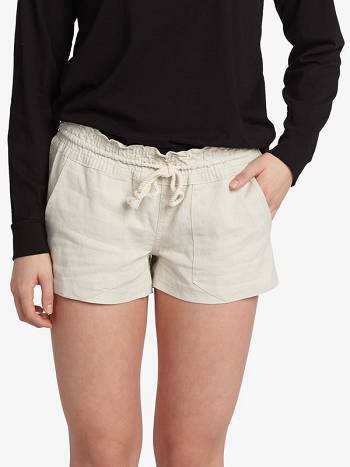 Women's Roxy Oceanside Linen Essentials Black | NZ_LW7091