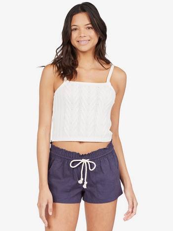 Women's Roxy Oceanside Linen Essentials Indigo | NZ_LW8744