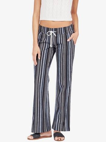 Women's Roxy Oceanside Stripe Flared Essentials Dark Grey Stripes | NZ_LW3924