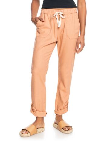 Women's Roxy On The Seashore Linen Pants Beige | NZ_LW7499